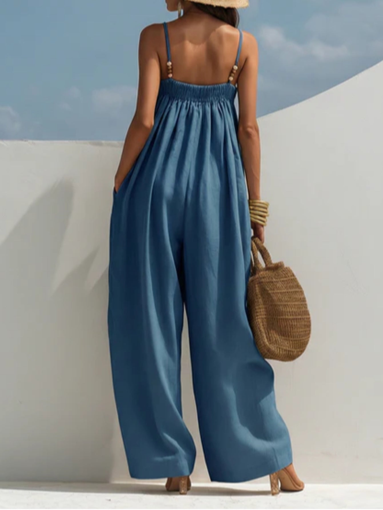 Molly Wide-Leg Denim Jumpsuit - view 5