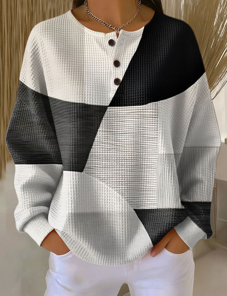 Christa Patchwork Jumper in Black and White
