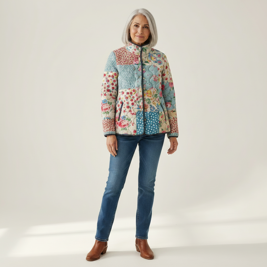 Cicely Charming Floral Quilted Jacket for Women
