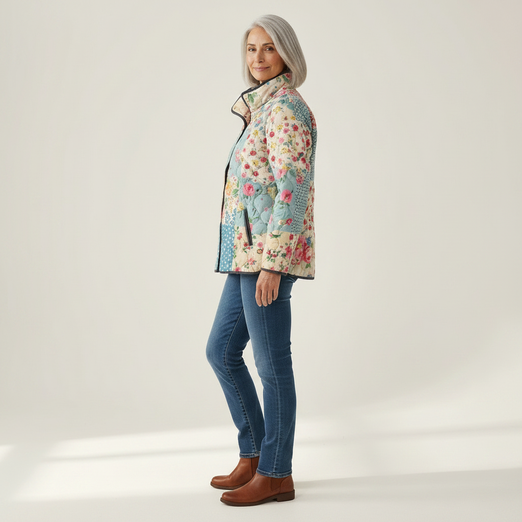 Cicely Charming Floral Quilted Jacket for Women - view 2