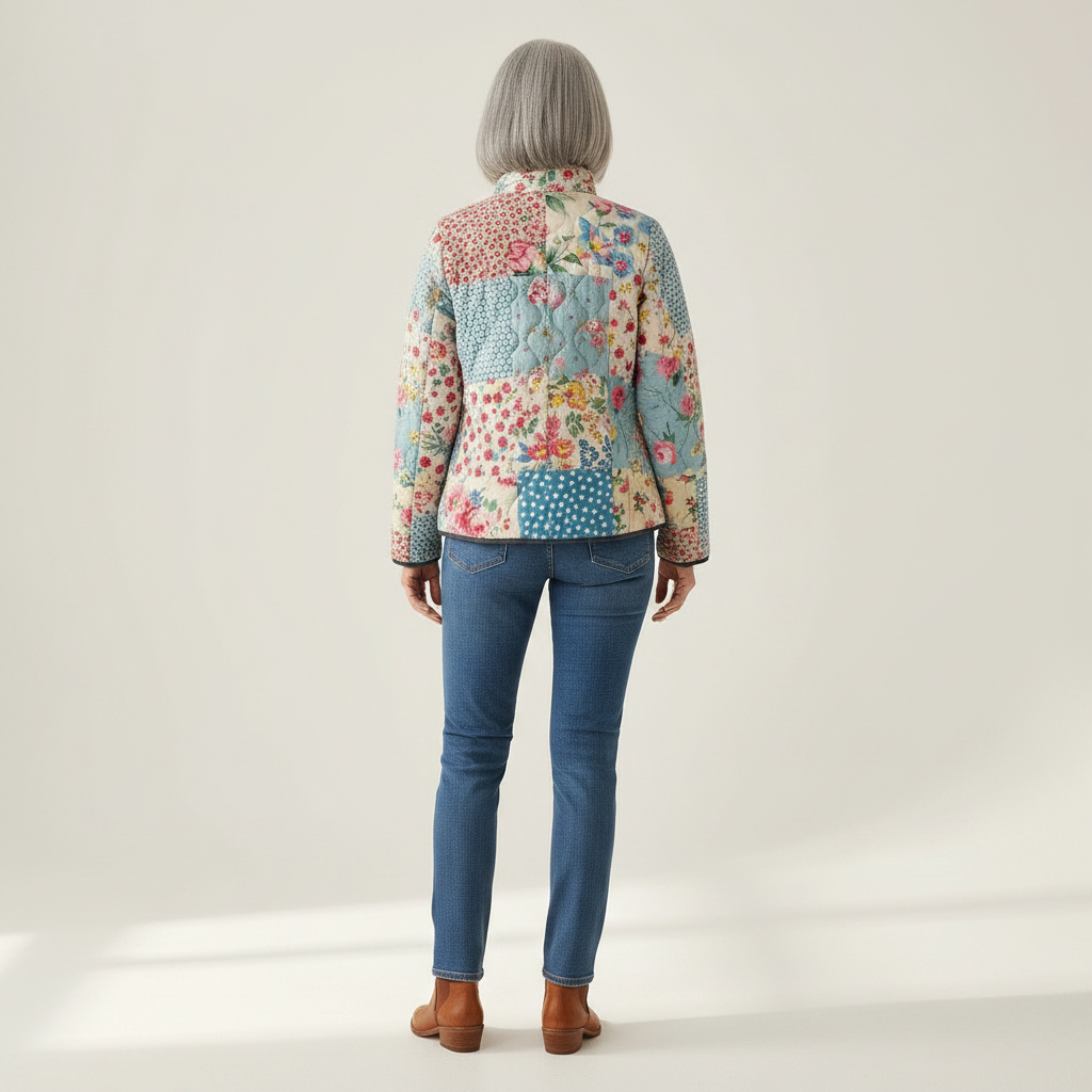 Cicely Charming Floral Quilted Jacket for Women - view 3