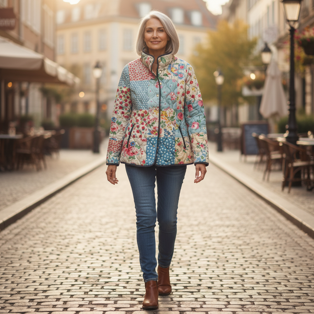 Cicely Charming Floral Quilted Jacket for Women - view 4