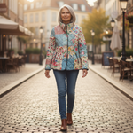 Cicely Charming Floral Quilted Jacket for Women - view 4