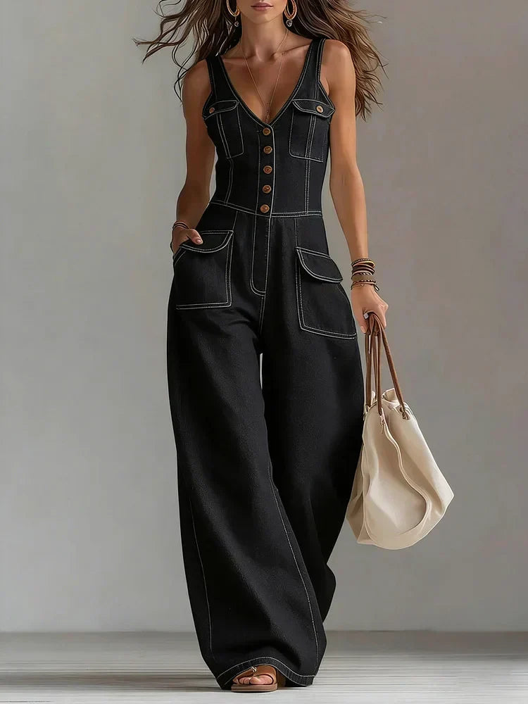 Megan Casual Denim Dungarees - view 4