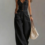 Megan Casual Denim Dungarees - view 4