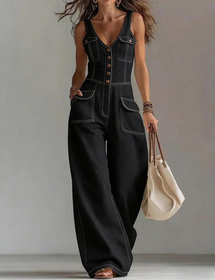 Megan Casual Denim Dungarees - view 4