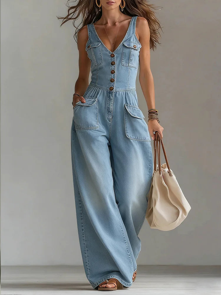 Megan Casual Denim Dungarees - view 3
