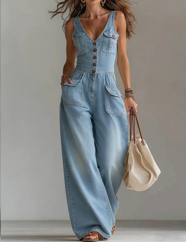 Megan Casual Denim Dungarees - view 3