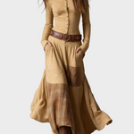 Deirdre Navy Faux Suede Maxi Dress with Belt - view 5