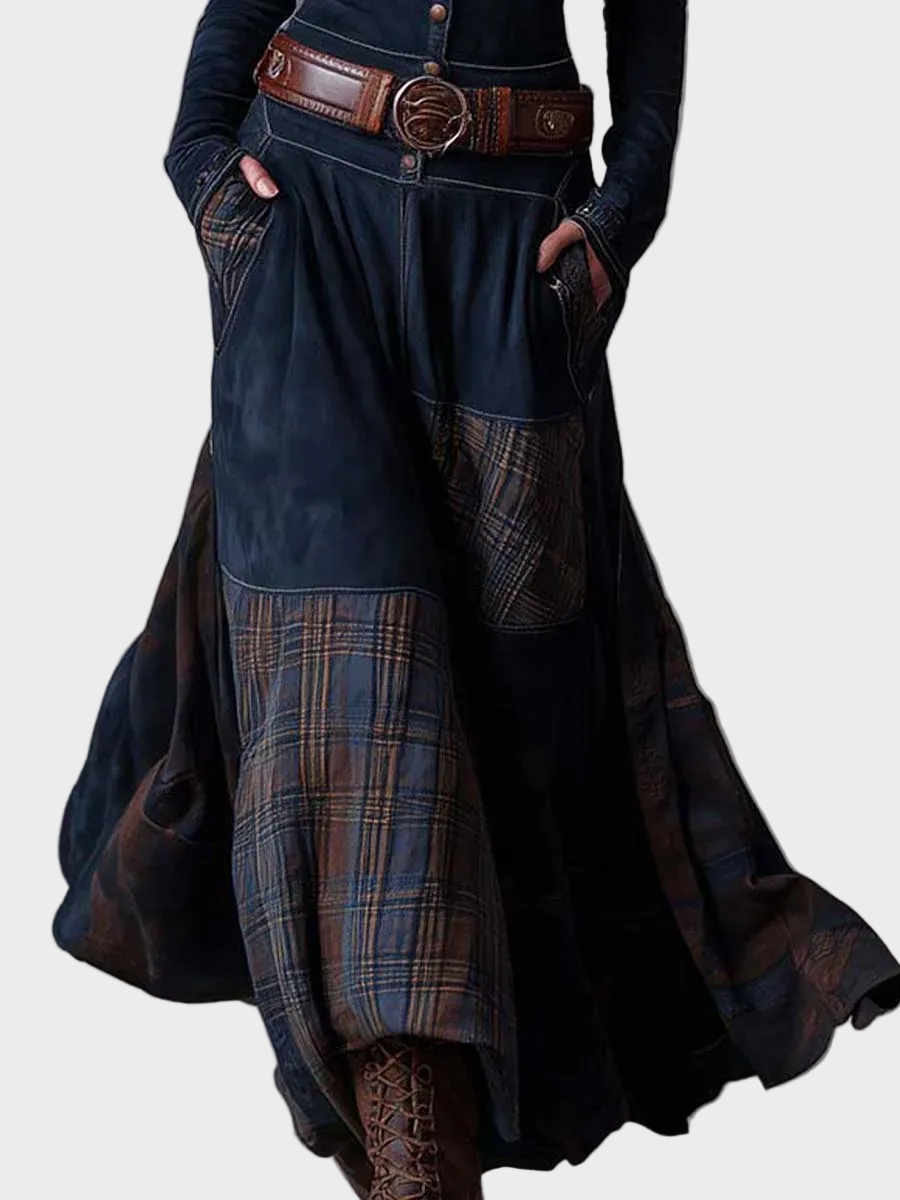 Deirdre Navy Faux Suede Maxi Dress with Belt - view 9