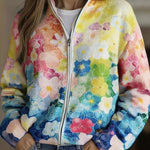 Ursula Cardigan with Watercolour Floral Pattern