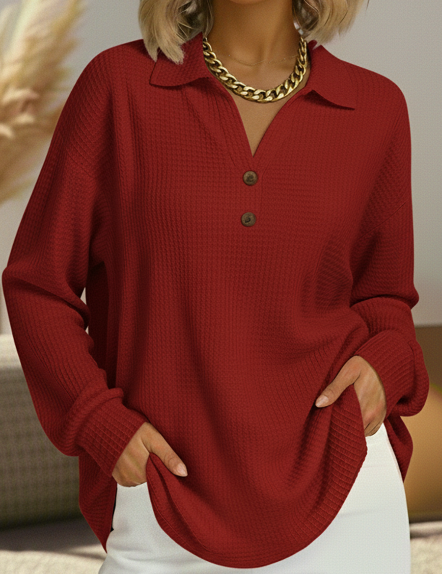 Elke Simple Jumper with Shirt Collar - view 3