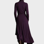 Eunice Asymmetric Knitted Maxi Dress with Roll Neck - view 9