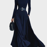Evangeline Knitted Maxi Dress with High Neck