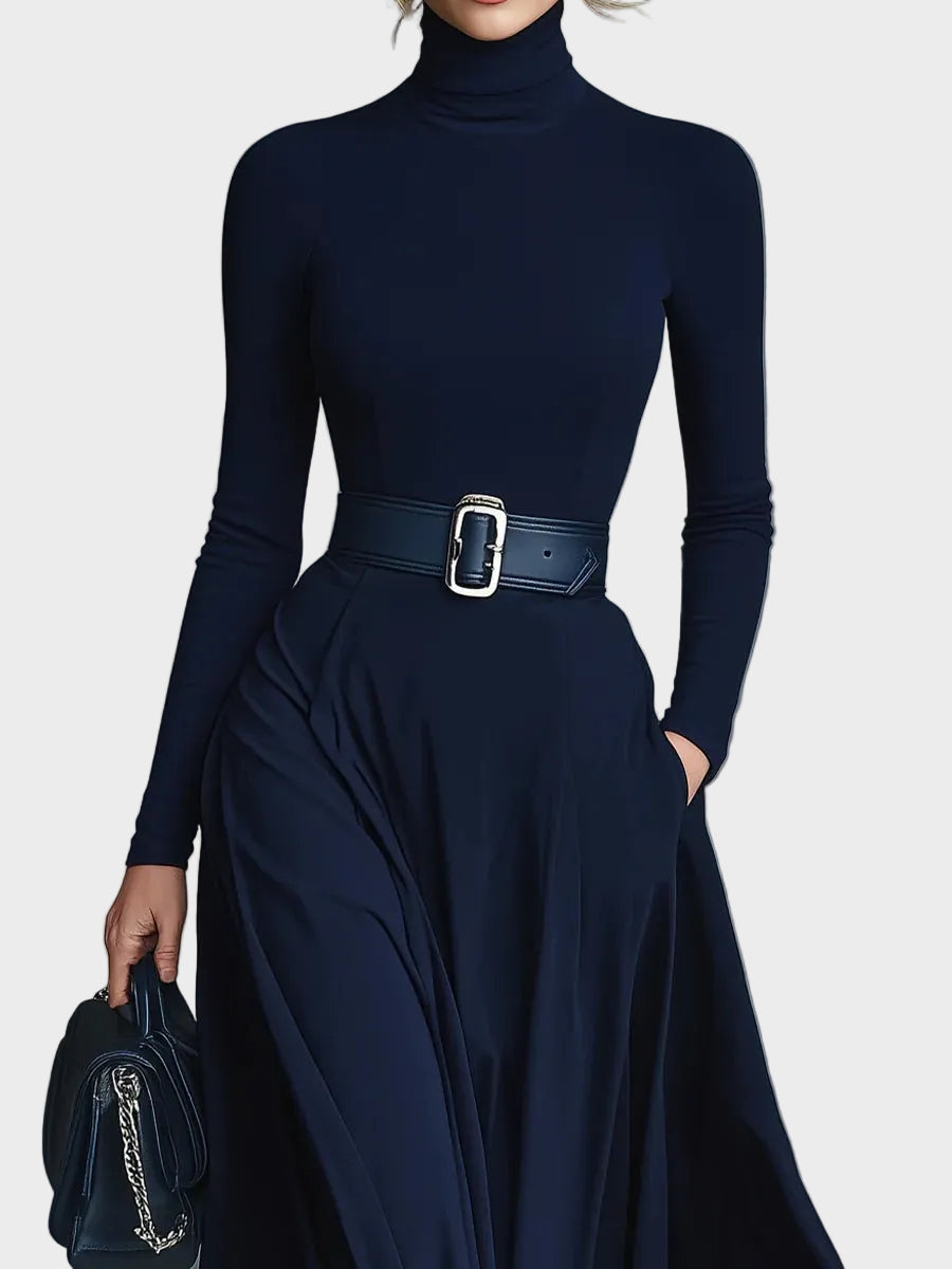 Evangeline Knitted Maxi Dress with High Neck - view 2