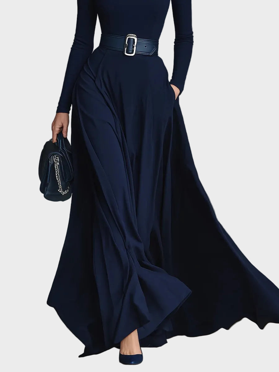Evangeline Knitted Maxi Dress with High Neck - view 3