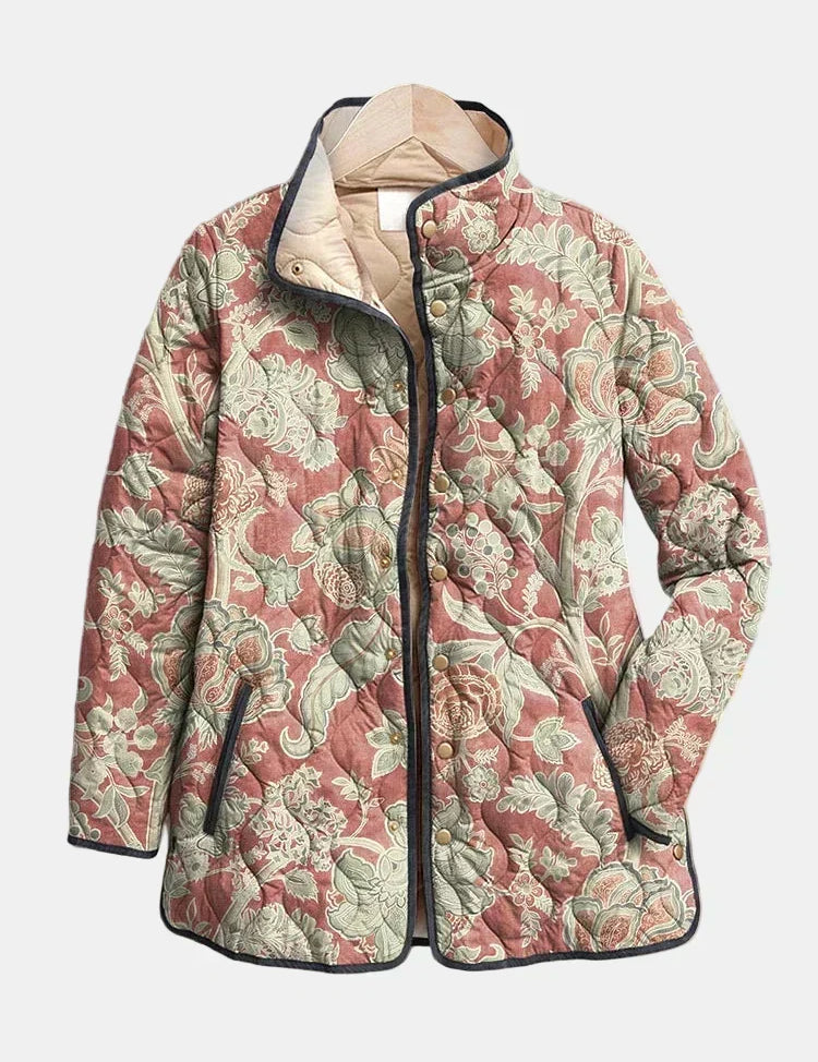 Naya Vintage Floral Casual Quilted Jacket