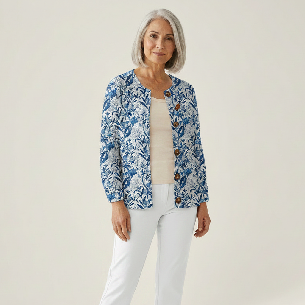 Florence Floral Pattern Print Buttoned Cardigan