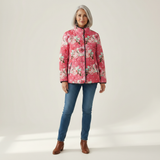 Freya Charming Pink Floral Print Quilted Jacket