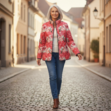 Freya Charming Pink Floral Print Quilted Jacket - view 4
