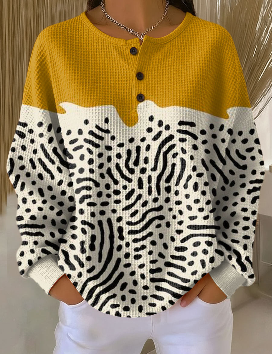 Frieda Jumper in Mustard Yellow with Polka Dot Pattern