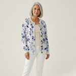 Glenys Vintage Flower Art Print Buttoned Cardigan