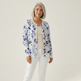 Glenys Vintage Flower Art Print Buttoned Cardigan