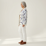 Glenys Vintage Flower Art Print Buttoned Cardigan - view 2