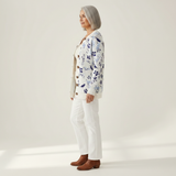 Glenys Vintage Flower Art Print Buttoned Cardigan - view 2