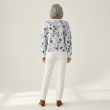 Glenys Vintage Flower Art Print Buttoned Cardigan - view 3