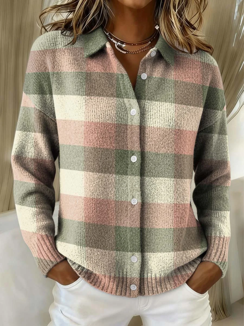 Grace Pastel Checked Cardigan