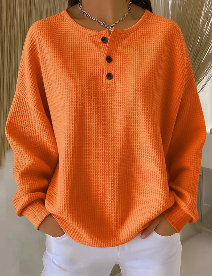 Greta Simple Jumper in Waffle Knit