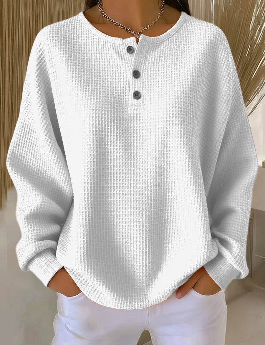 Greta Simple Jumper in Waffle Knit - view 2