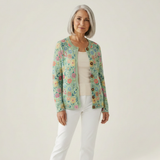 Heather Floral Pattern Print Buttoned Cardigan