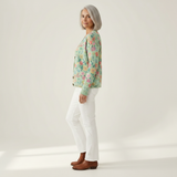 Heather Floral Pattern Print Buttoned Cardigan - view 2
