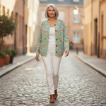 Heather Floral Pattern Print Buttoned Cardigan - view 4