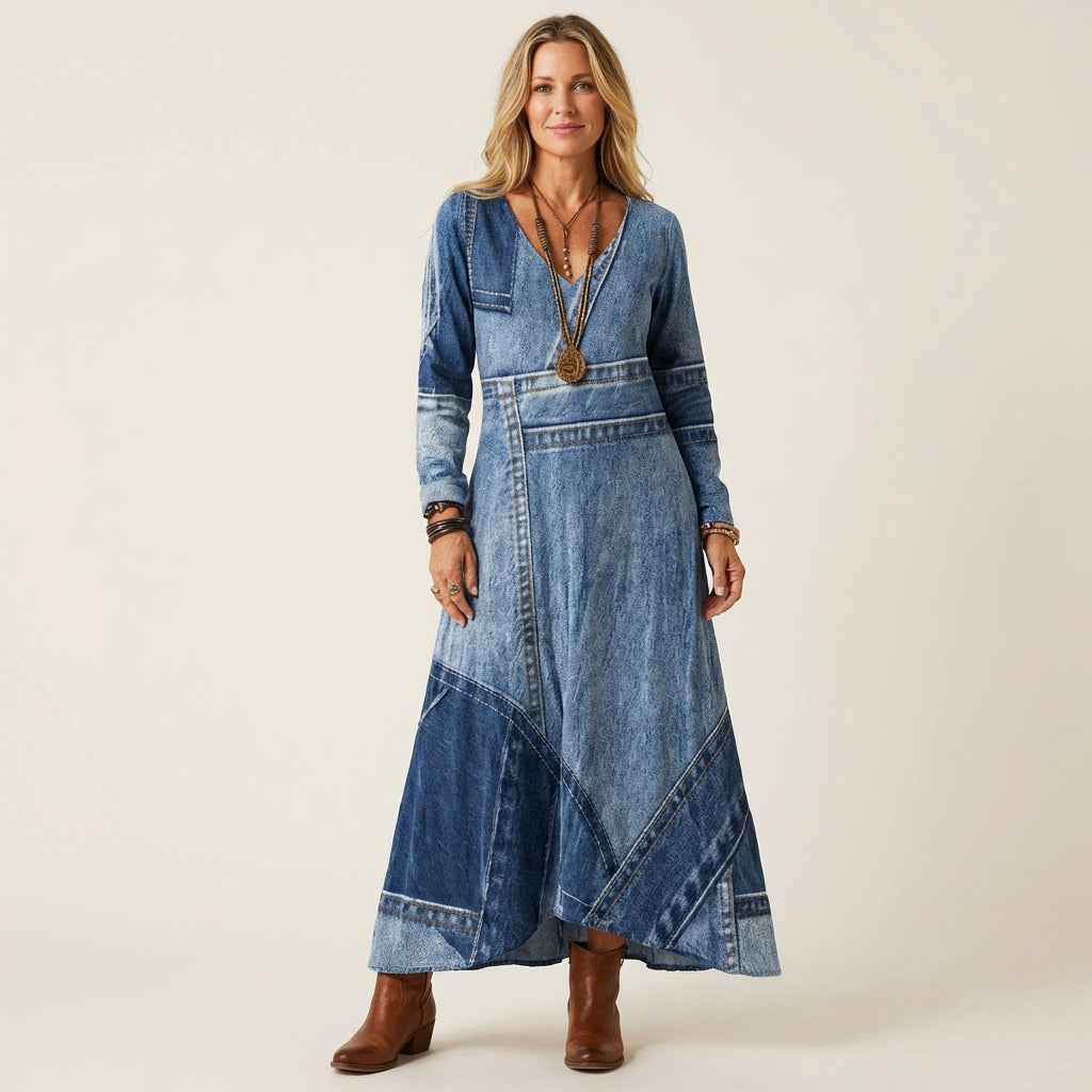 Adrienne Vintage Denim Midi Dress