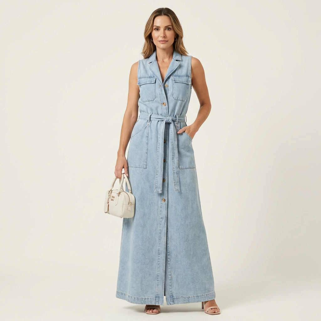 Georgiana Denim Maxi Dress