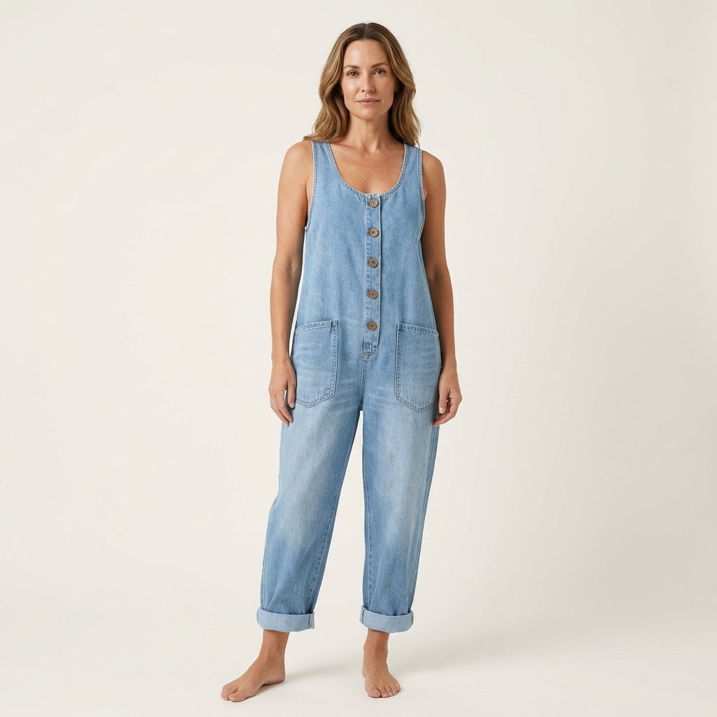 Elspeth Button-Strap Dungaree Jumpsuit - view 7