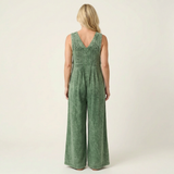 Gwyneth Pleated Wide-Leg Denim Jumpsuit - view 6
