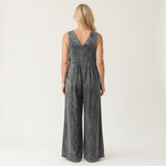 Gwyneth Pleated Wide-Leg Denim Jumpsuit - view 2
