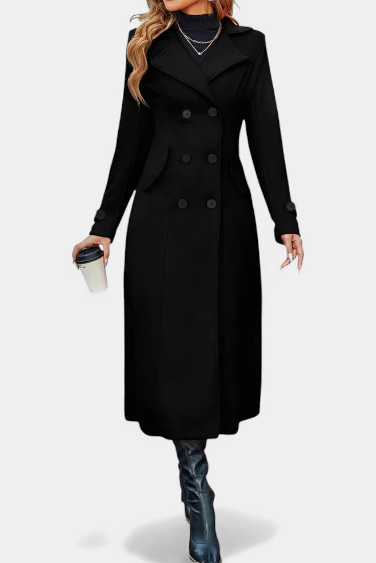 Philippa, Tailored Double-Breasted Long Coat