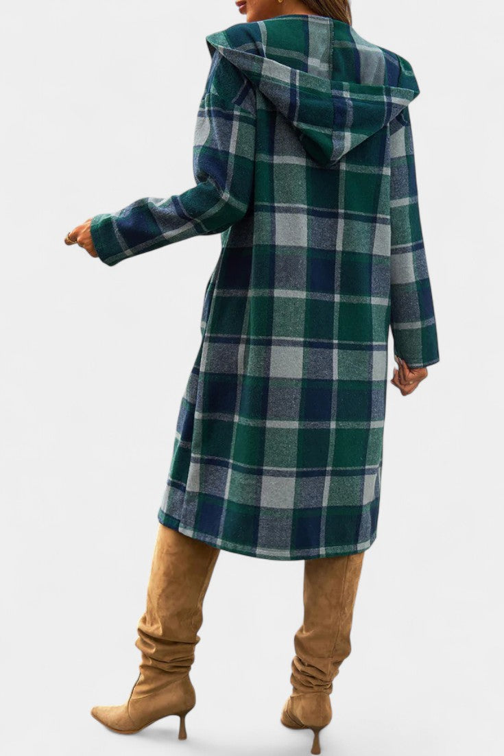 Olive, Hooded Check Jacket