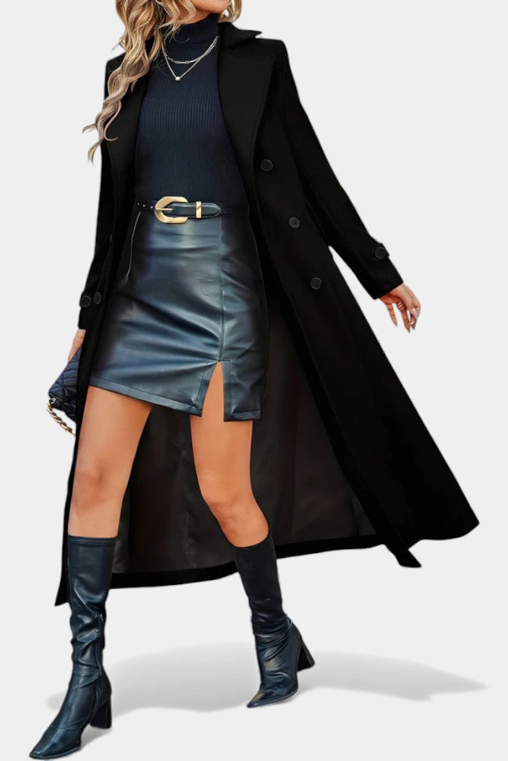 Philippa, Tailored Double-Breasted Long Coat