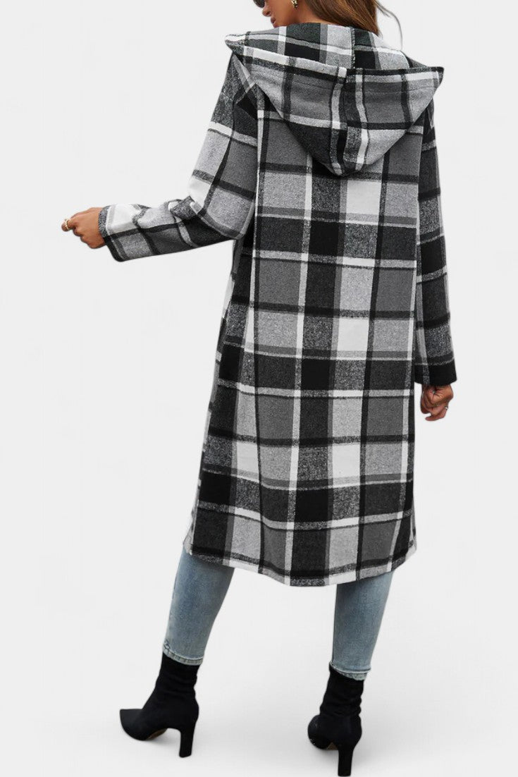 Olive, Hooded Check Jacket