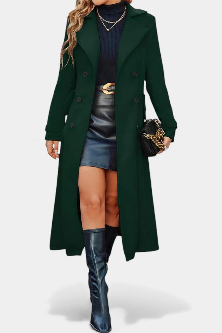 Philippa, Tailored Double-Breasted Long Coat