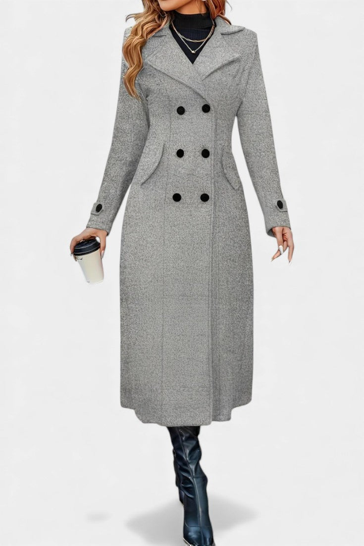 Philippa, Tailored Double-Breasted Long Coat