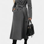 Faye, Belted Checked Longline Coat