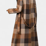 Faye, Belted Checked Longline Coat