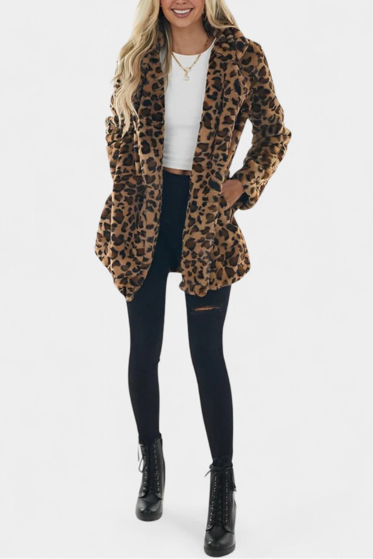 Nadine, Plush Longline Hooded Coat